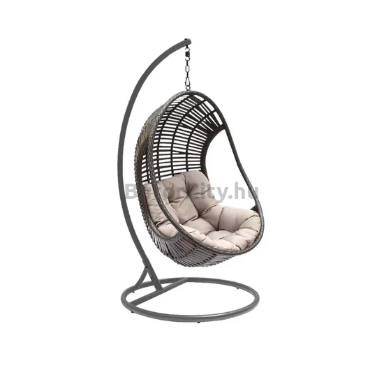 Nepal függőfotel állvánnyal és párnával (acél és műrattan)