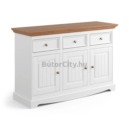 Brigitte komód 02 fehér-tölgy