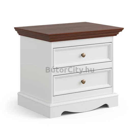Brigitte éjjeliszekrény 13 fehér-dió