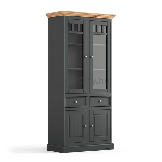 Brigitte vitrin, széles 15 grafit-fenyő