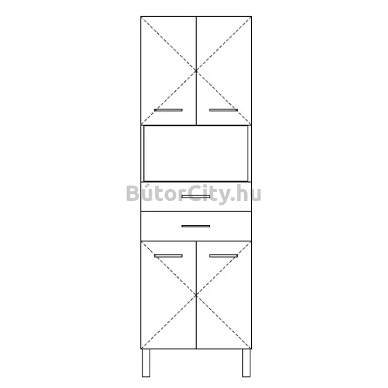 Trend magas szekrény nyitott 60
