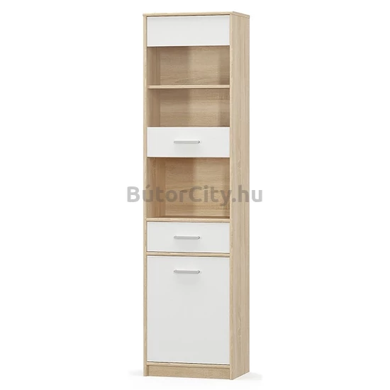 Teyo keskeny vitrin, sonoma tölgy - fehér (1D1W1S)