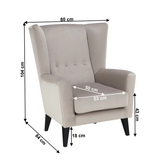 Fotel-füles, bézs/fekete, RODEZA