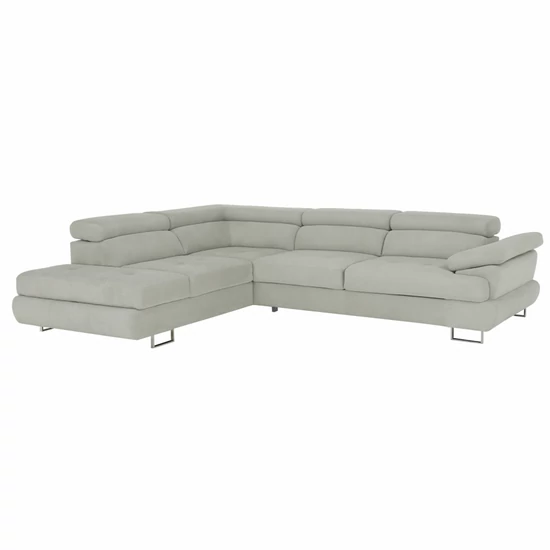 Ülőgarnitúra, világos szürke, szövet, balos, BUTON P