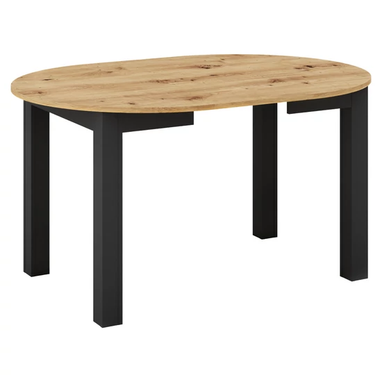 Kihúzható étkezőasztal, artisan tölgy/fekete, 103-142x76 cm, HARRY