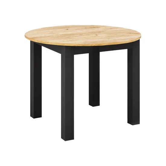 Kihúzható étkezőasztal, arany craft tölgy/fekete, 103-142x76 cm, HARRY