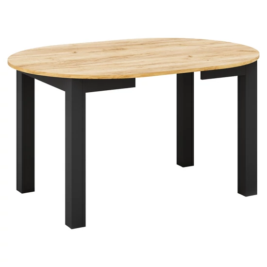 Kihúzható étkezőasztal, arany craft tölgy/fekete, 103-142x76 cm, HARRY