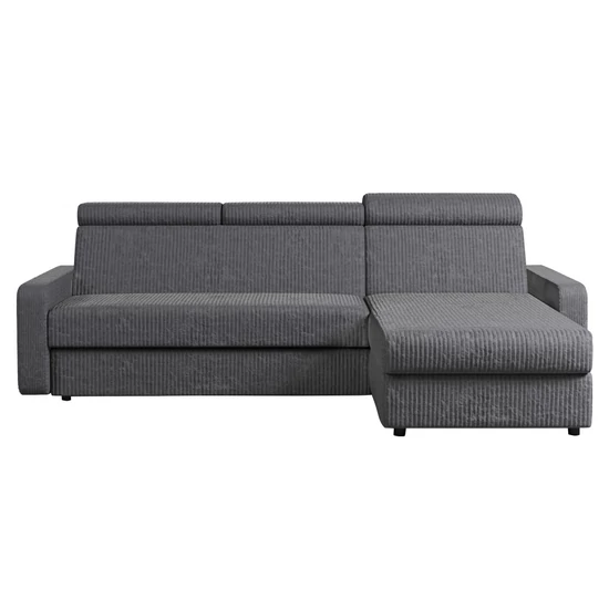 Sarok ülőgarnitúra, szürke, jobbos, MORA ROH
