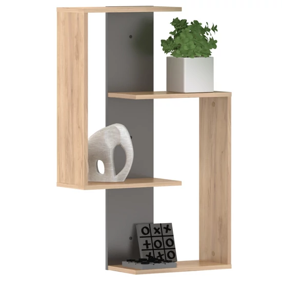 Fali polc, artisan tölgy/grafit, VALPA