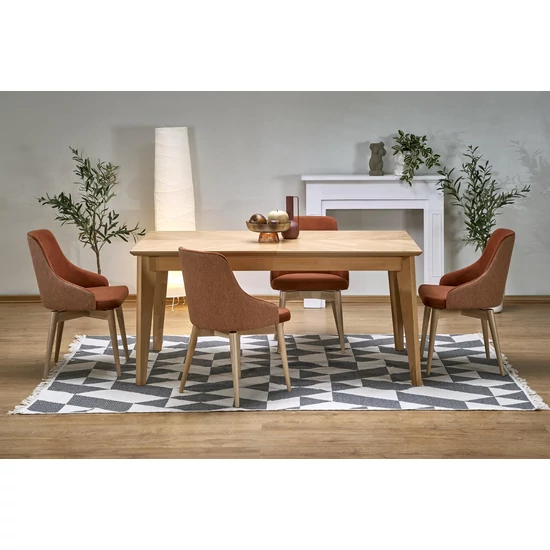 EDMONDO bővíthető étkezőasztal, téglalap alakú, szín: természetes tölgy