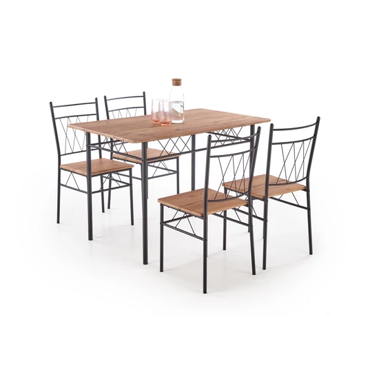 FAUST 3 szett étkezőasztal, sonoma tölgy / fekete (110 cm)