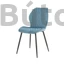 Étkezőszék dizájnos tűzéssel (kék)