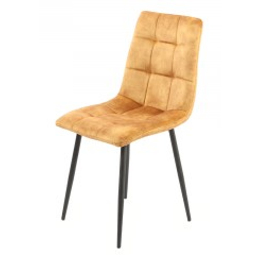 Modern szék velvet bársony szövettel (sárga)