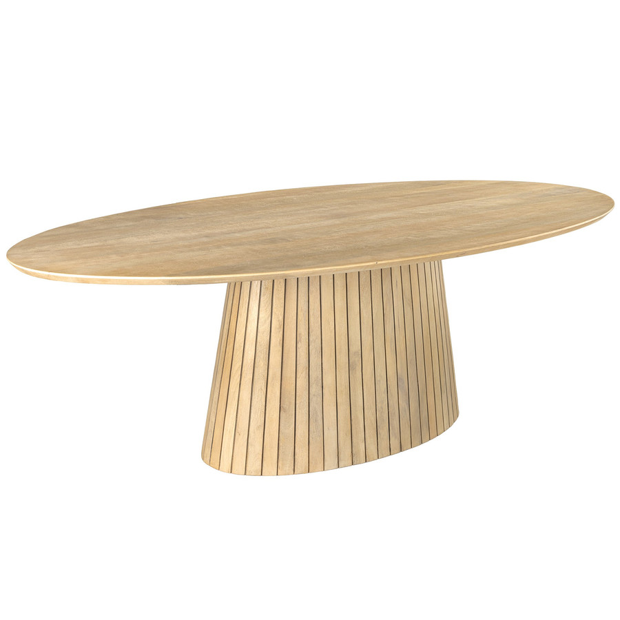 ART DECO 220 cm-es ovális étkezőasztal, tömör mangófa lappal