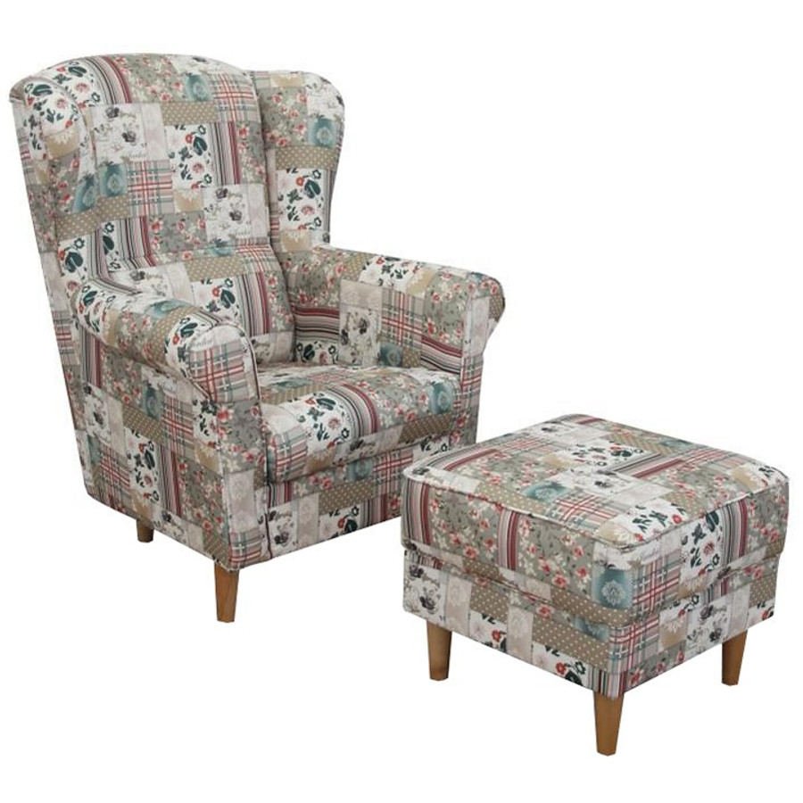Astrid fotel puffal (Viorica patchwork)
