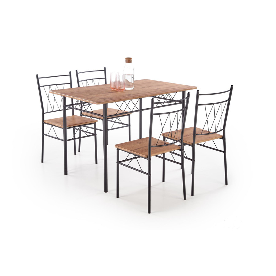 FAUST 3 szett étkezőasztal, sonoma tölgy / fekete (110 cm)