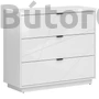 Kép 1/7 - Forn 3 fiókos komód (KOM3S) (fehér korpusz/magasfényű fehér font)
