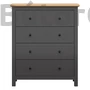 Kép 2/3 - Hesen 4 fiókos komód (KOM4S/12/10) (grafit)