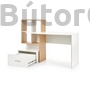 Kép 3/5 - Grosso modern íróasztal polccal, fiókkal (fehér-arany tölgy)