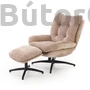Kép 4/12 - PESTO fotel puffal, hinta funkcióval, szín: bézs