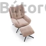 Kép 3/12 - PESTO fotel puffal, hinta funkcióval, szín: bézs
