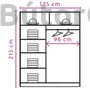 Kép 2/3 - Effect system tükrös gardróbszekrény (EF2-175)