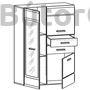 Kép 2/4 - Vusher system alacsony vitrines szekrény fehér (REG1W2D2S)