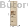 Kép 2/4 - Teyo polcos szekrény, sonoma tölgy (2D1S)