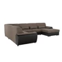 Kép 13/20 - ülőgarnitúra U alakban, szövet barna/textilbőr barna, jobbos, EMILY U