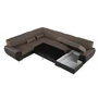 Kép 15/20 - ülőgarnitúra U alakban, szövet barna/textilbőr barna, jobbos, EMILY U