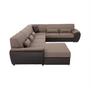 Kép 3/20 - ülőgarnitúra U alakban, szövet barna/textilbőr barna, balos, EMILY U