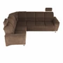 Kép 12/19 - Kinyitható ülőgarnitúra, barna szövet, balos, SANTIAGO