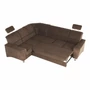 Kép 3/19 - Kinyitható ülőgarnitúra, barna szövet, balos, SANTIAGO
