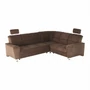 Kép 1/20 - Kinyitható ülőgarnitúra, barna szövet, jobbos, SANTIAGO