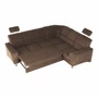 Kép 3/20 - Kinyitható ülőgarnitúra, barna szövet, jobbos, SANTIAGO