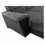 Kép 10/19 - Ülőgarnitúra, műbőr fekete/szövet sötétszürke, jobbos, SANTIAGO U