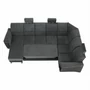 Kép 12/19 - Ülőgarnitúra, műbőr fekete/szövet sötétszürke, jobbos, SANTIAGO U