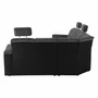 Kép 5/19 - Ülőgarnitúra, műbőr fekete/szövet sötétszürke, jobbos, SANTIAGO U