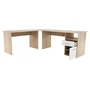 Kép 4/20 - Sarok számítógépasztal, sonoma tölgyfa/fehér, MAURUS NEW MA11