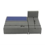 Kép 4/20 - Sarokülőgarnitúra, J allású,  ágyfunkcióval, szövet szürke/ párnák fekete, MEXX