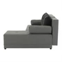 Kép 5/20 - Sarokülőgarnitúra, J allású,  ágyfunkcióval, szövet szürke/ párnák fekete, MEXX