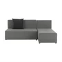 Kép 7/20 - Sarokülőgarnitúra, J allású,  ágyfunkcióval, szövet szürke/ párnák fekete, MEXX