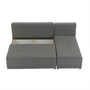 Kép 10/20 - Sarokülőgarnitúra, J allású,  ágyfunkcióval, szövet szürke/ párnák fekete, MEXX