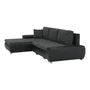 Kép 13/20 - Sarokülőgarnitúra, fekete/fekete melír, TRAMP