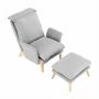 Kép 16/20 - Fotel lábtartóval, világosszürke/természetes, ZANDER