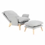 Kép 19/20 - Fotel lábtartóval, világosszürke/természetes, ZANDER