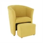Kép 9/20 - Klub fotel puffal, mustár, ROSE