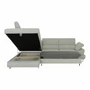 Kép 17/20 - Ülőgarnitúra tárolóhellyel, világosszürke, szövet, balos, BUTON R