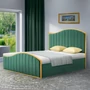 Kép 2/12 - Ágy ráccsal, 180x200, zöld Velvet szövet/gold arany króm, GEORGIA