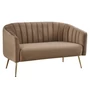 Kép 1/3 - Design kétszemélyes kanapé, barna Velvet szövet/gold króm-arany, BAGY